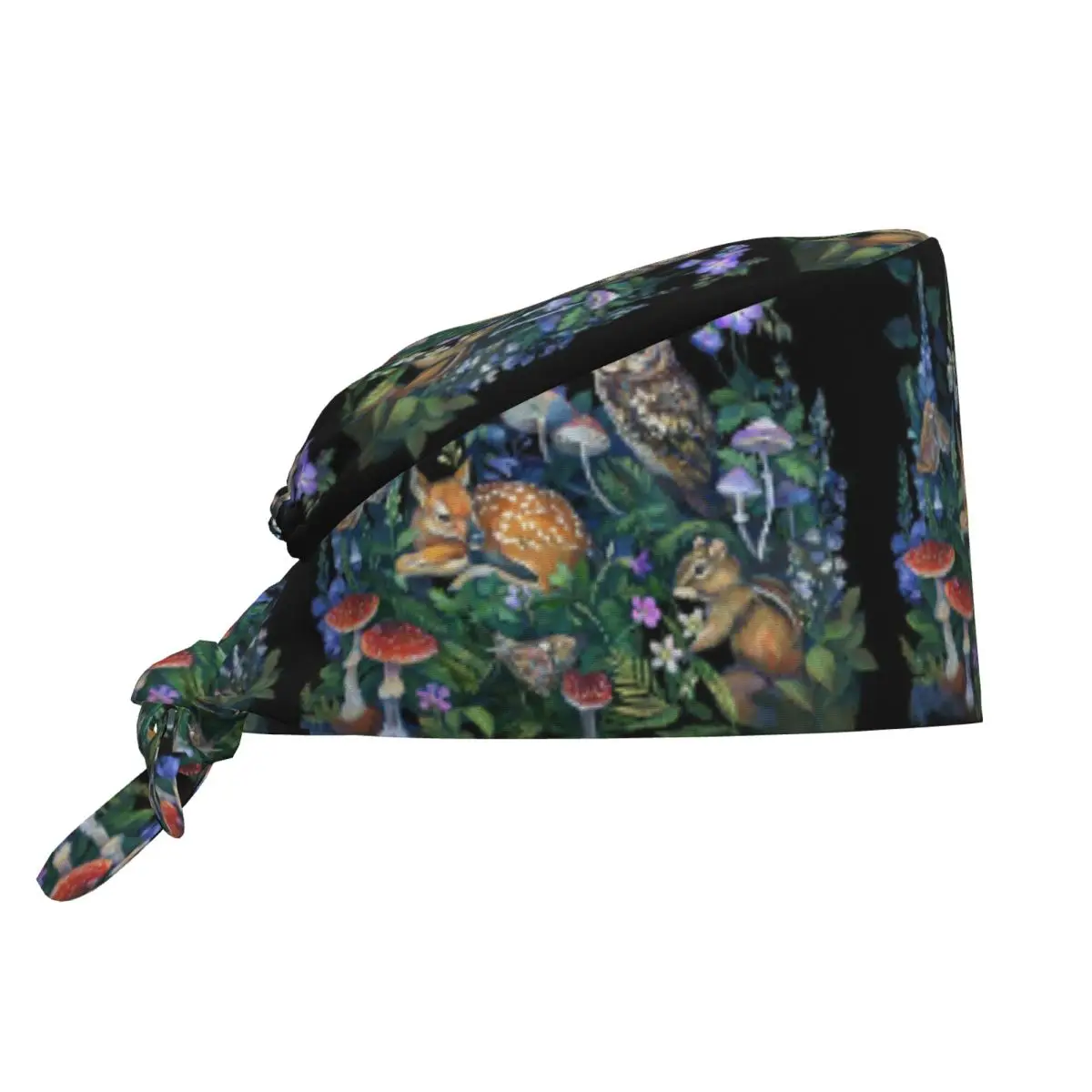 Gorro Quirúrgico Unisex Ajustable con Diseño de Bosque Encantado para Médicos, Dentistas y Enfermeros
