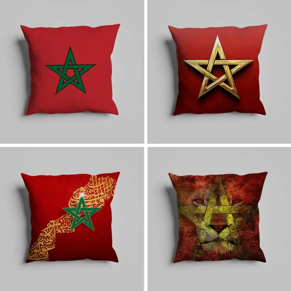 

Pillow Case luxurious home office, sofa decorative Multi sized car seat cushions, pillowcases Morocco flag map logo