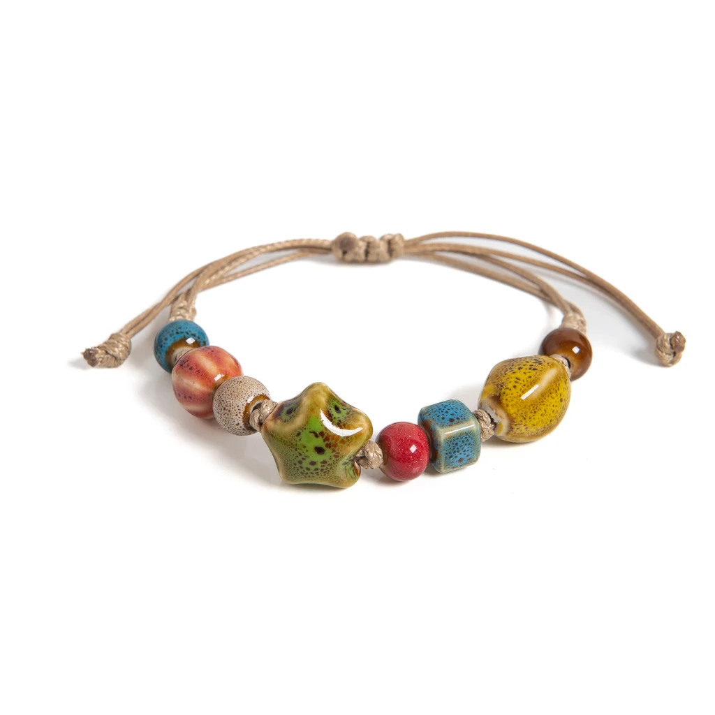 Handmade White Star Claw Ceramic Bracelet Adjustable Boho Ethnic Jewelry Unique Gift S02-027 image 6