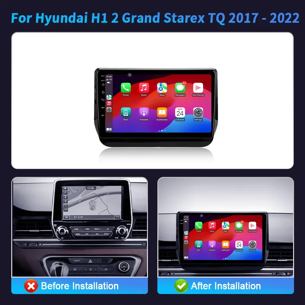 For Hyundai H1 2 Grand Starex TQ 2017-2022 Car Radio Multimedia Video Stereo Navigation GPS Android 14 WIFI BT Carplay Screen