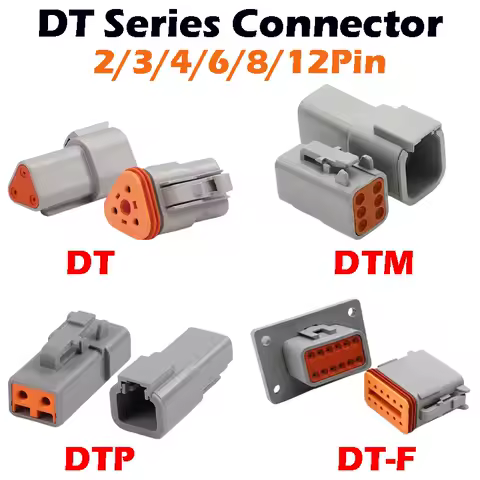 1Sets DEUTSCH Connector DT/DTM/DTP/DTF Flange Male Female Waterproof Car Automobile DT Connector 2/3/4/6/8/12Pin