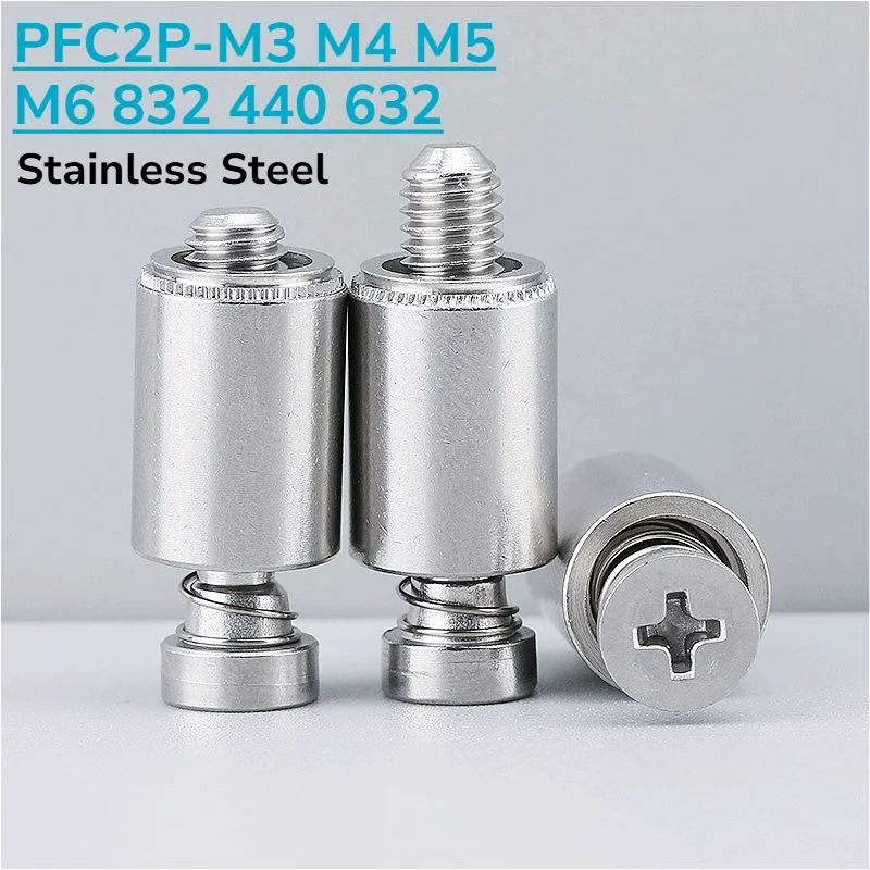 PFC2P-M3 M4 M5 M6 832 440 632 Stainless Steel Phillips Cross Spring Rivet Bolt Panel Cabinet Combination Screws Rivet Screws
