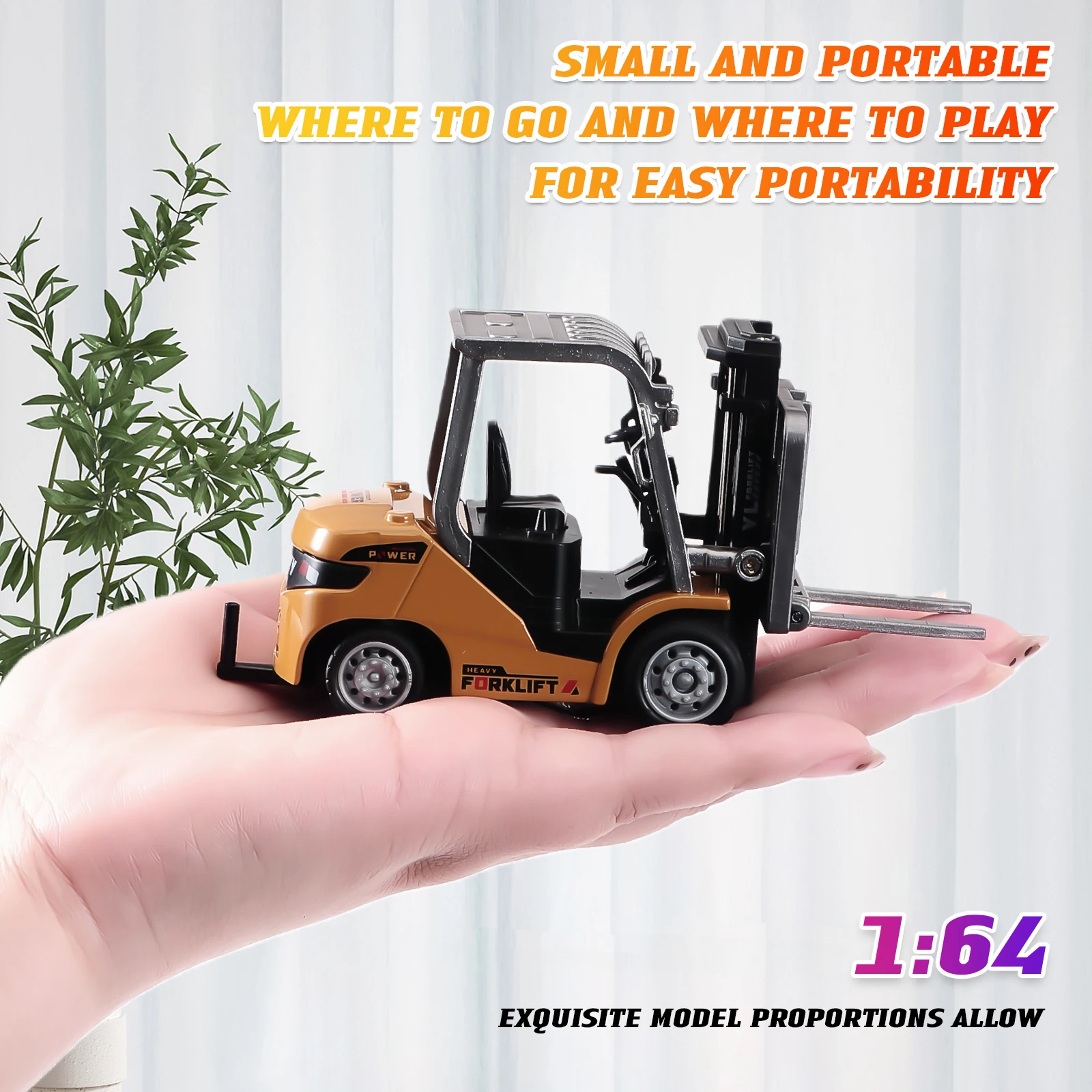 

1/64 RC Trucks 2.4G Alloy Mini RC Forklift & Dumper With APP Control Engineering Vehicle Toys Model Gift for Boys