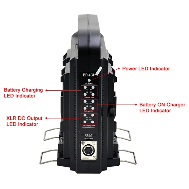 4-Channel Fast Charger V Mount V Lock Battery Charger For Broadcast Camera LED Video Light