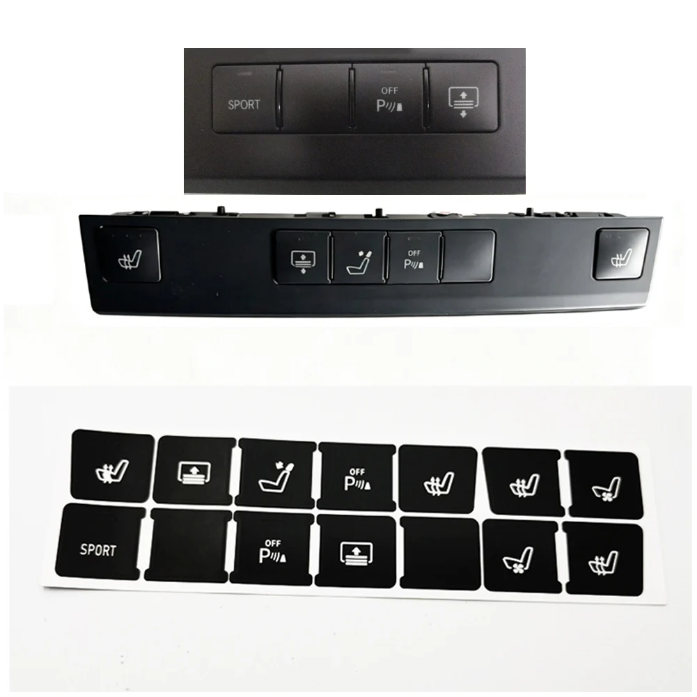 Sport Mode Sticker Heated Seat Decal For Car Dashboard Repair Black Overlay Design White Lettering Text For Heated Seats Switch
