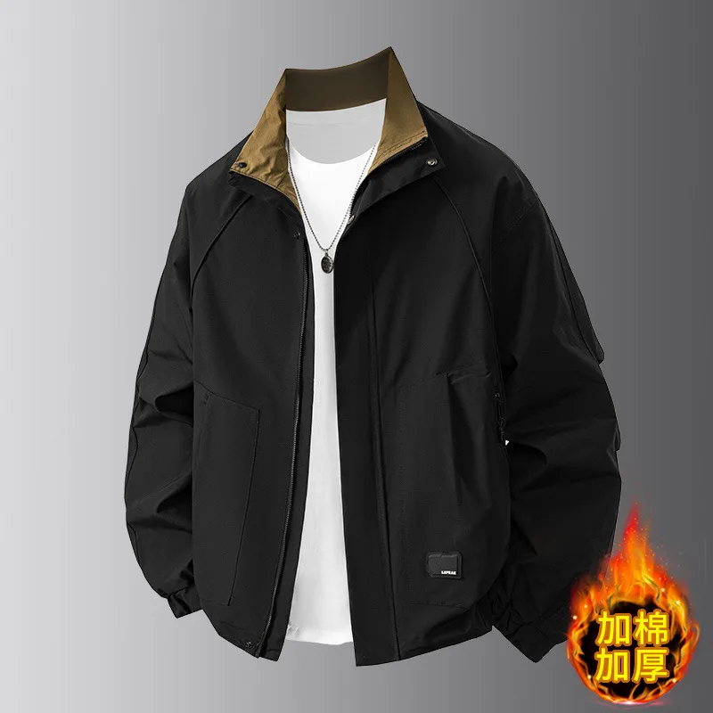 

Men's Youth Thickened Velvet Collar Classic Fashion Simple Jacket 2025 New Men's Coat