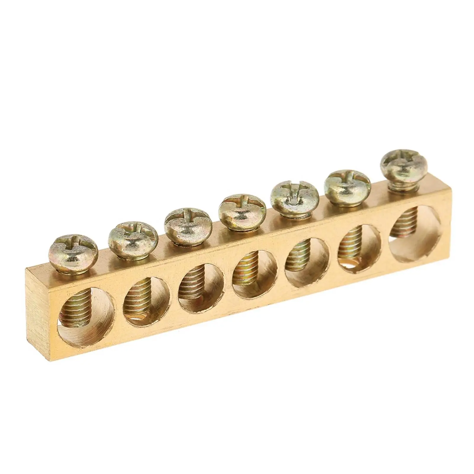 10pcs Brass Ground Neutral Wire Connector Terminal Bar - 7-10 Hole Electrical Distribution Screw Connectors