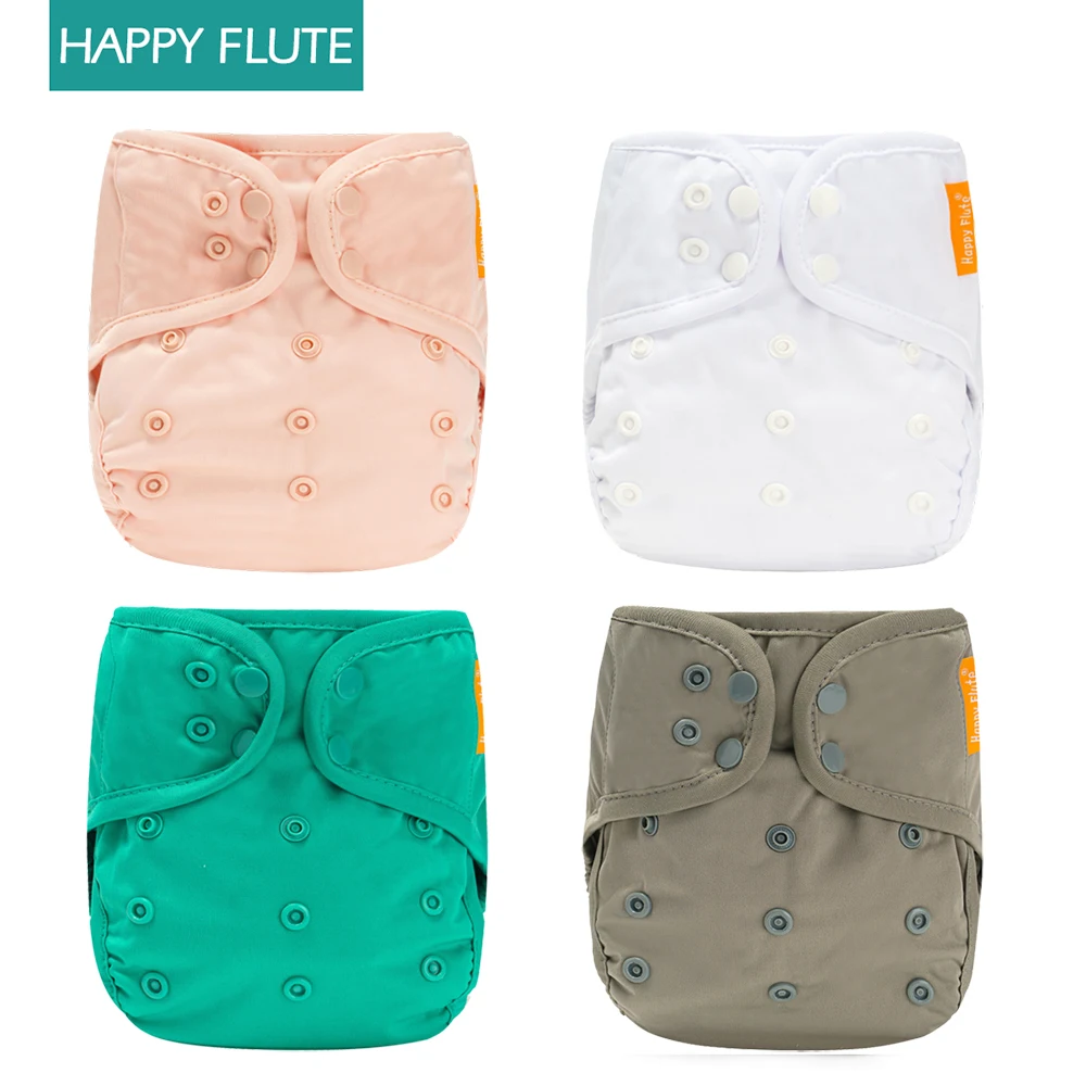 Happy Flute OS Diaper Cover Double Gussets Cloth Diapers Reusable Breathable Baby Nappy Fit 3-15kg