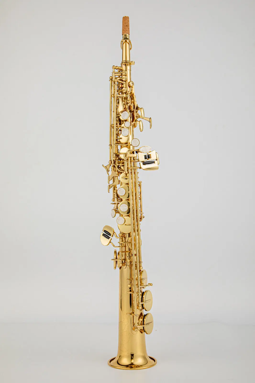 

Straight Soprano Saxophone Gold Lacquer Bb Sax with High F#