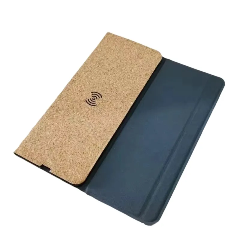 Efficient Phone Stand Included Wireless Charging Mouse Pad From Cork-Eco-Friendly Material
