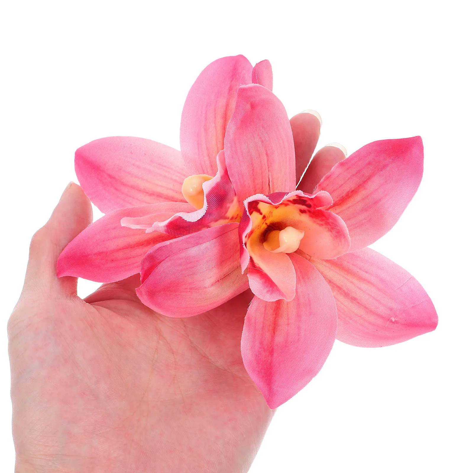 

3Pcs Faux Orchid Flower Hair Clips Lightweight Artificial Hairpins for Beach Vacation Spring Outings Photoshoot Hair Accessories