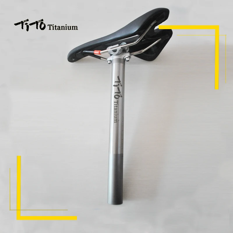 Tito Titanium Alloy Bike Seat Post 27.2/30.9/31.6mm MTB Road Bicycle Seatpost Length 350mm Aluminum Head Bicycle Seat Parts