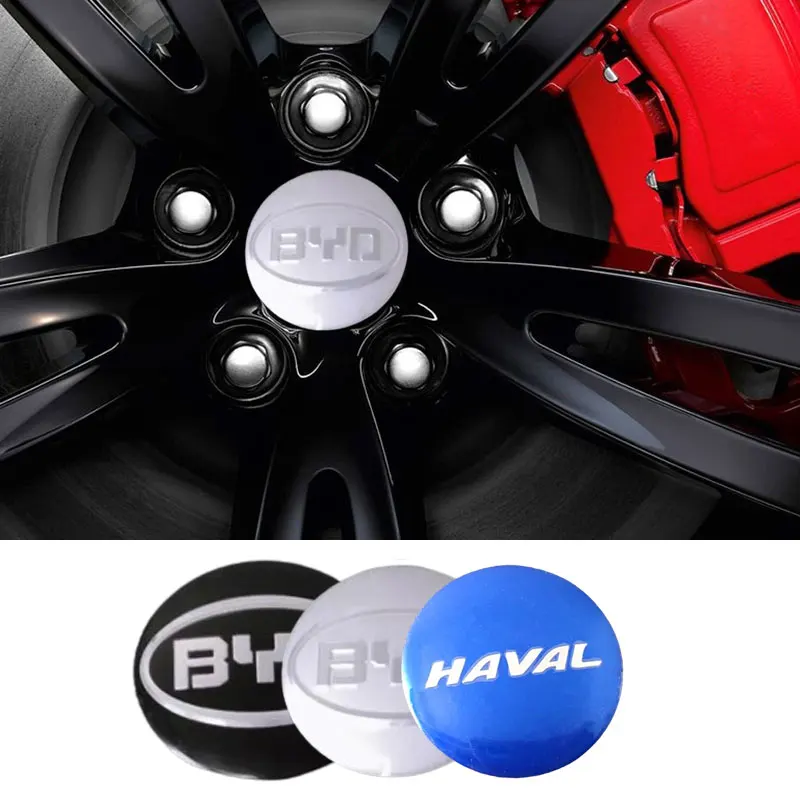 4pcs 56mm Alloy Car Wheel Center Emblem Hub Caps Stickers for BYD Haval Great Wall Zhonghua Geely Accessories