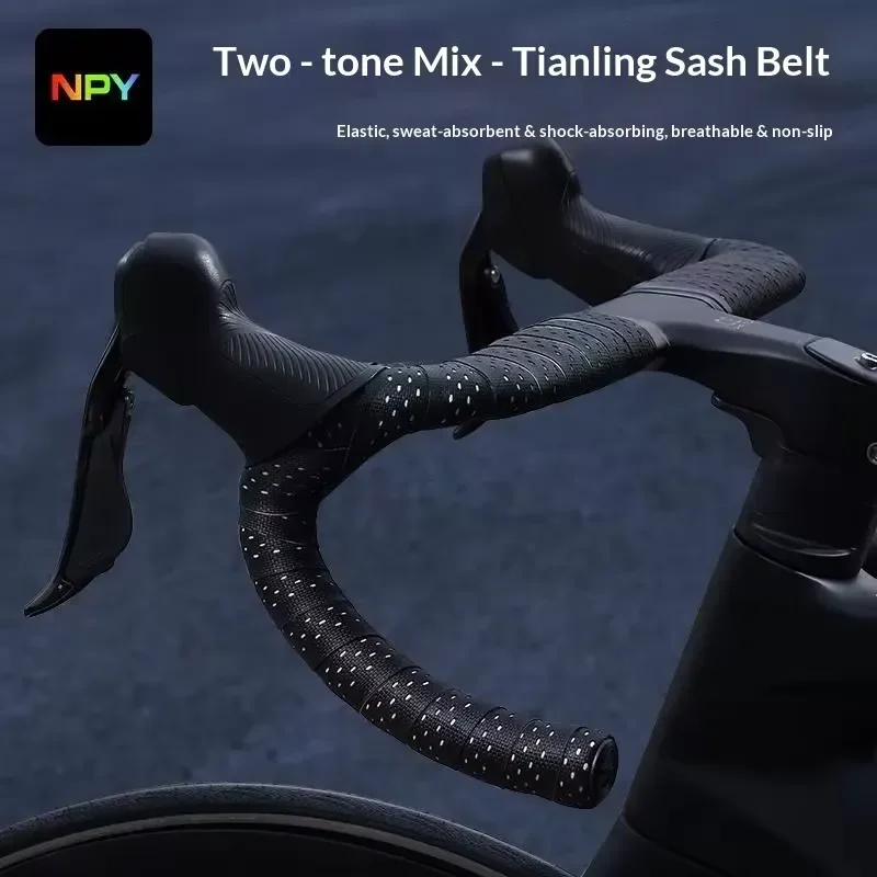 JFU Two-Tone Mixed-Color Road Bike Handlebar Tape Curved Drop Bar Non-Slip Grip Wrap Cycling Gear From NPY