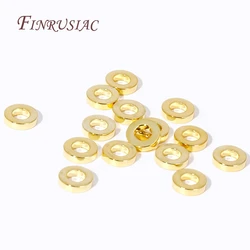 6MM Smooth Flat Round Beads 18K Gold Plated Bracelet Spacer For Bracelet Necklace,DIY Jewelry Making Findings