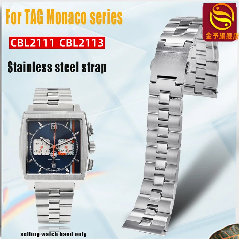 

For TAG Heuer Monaco Series Watchband CBL2111 CBL2115 CBL2180 CBL2113 Soild Men's stainless steel watch strap 22mm Bracelet