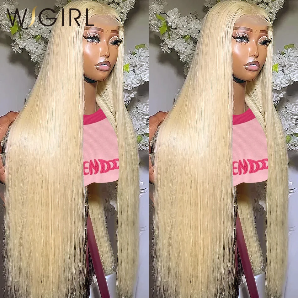 Wigirl 40 Inch HD Bone Straight 613 Honey Blonde 13x6 Lace Frontal Wig 250% Remy 13x4 Lace Front Human Hair Wigs For Women