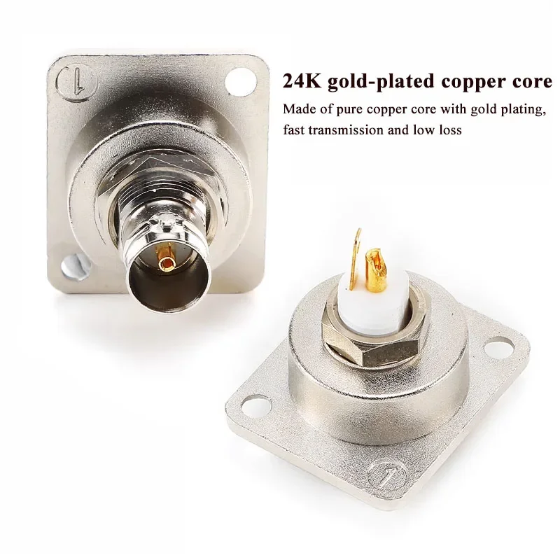 BNC Connector Gold-plated D-type 75 ohm Docking Q9 Female Head 86 Panel Installation BNC Welding SDI Video Coaxial Socket Seat