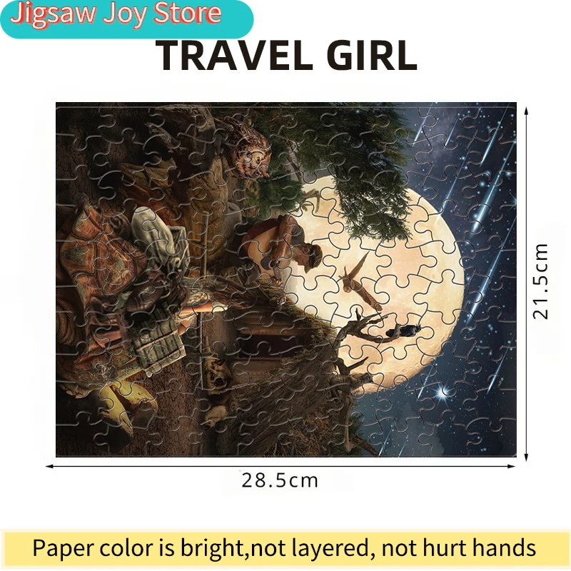 100 Pieces Jigsaw Puzzle Assembling Picture Cartoon Animals Travel Girl Decompression Puzzles Toy Educational Gifts