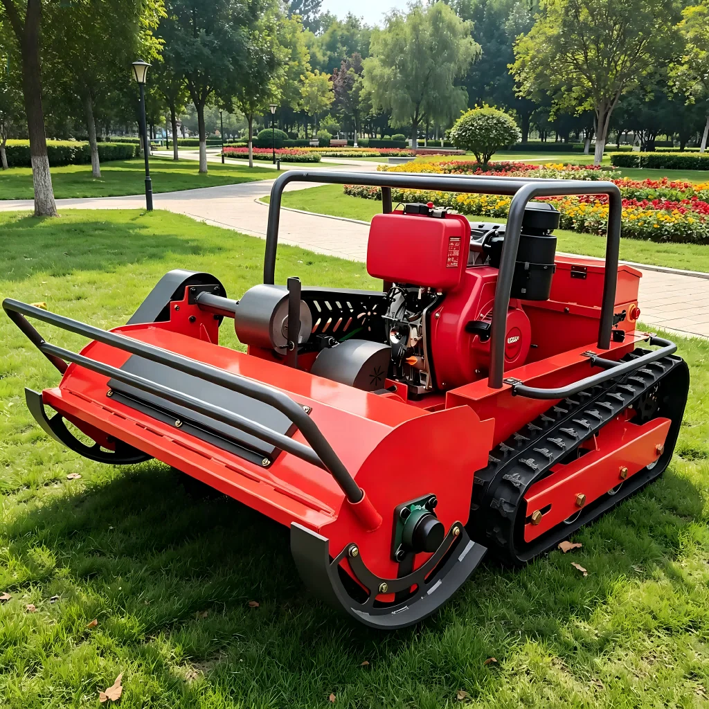 

CN-100A Lawn Mower Grass Mowing Robot Remote Controlled CE EPA Certified Lawn Mower Safety Auto-Stop Blade Easy to Operate