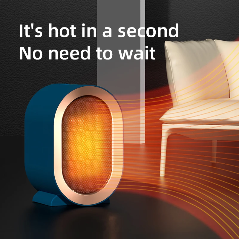 

110V 220V Mini Instant Heating Air Warmer Desktop Portable Heater 2-Grear Temperature Regulation Anti-dumping Fan Low Noise