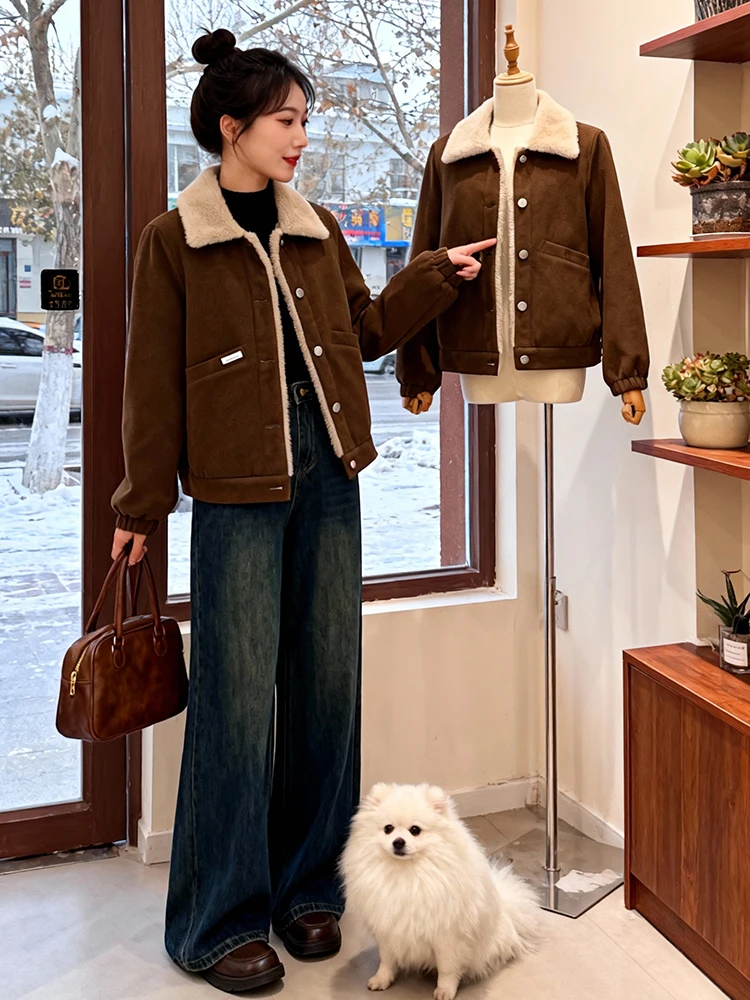 캐주얼 루즈핏 여성용 오트 다운 재킷 지퍼 스탠드 칼라 패딩 코트 패셔너블 컬러 겨울 아우터웨어