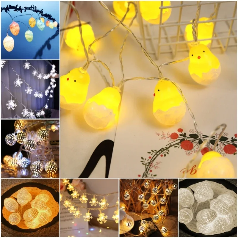 LED Garland Fairy Lights Easter Wedding Net Light String