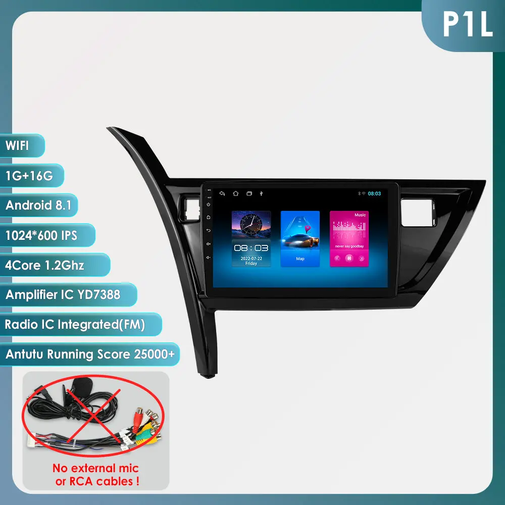Hizpo 2 Din Android Auto Radio Voor Toyota Corolla Auris 2013 - 2016 Carplay 4G Auto Multimedia Gps 2din Autoradio 360 Camera Rds