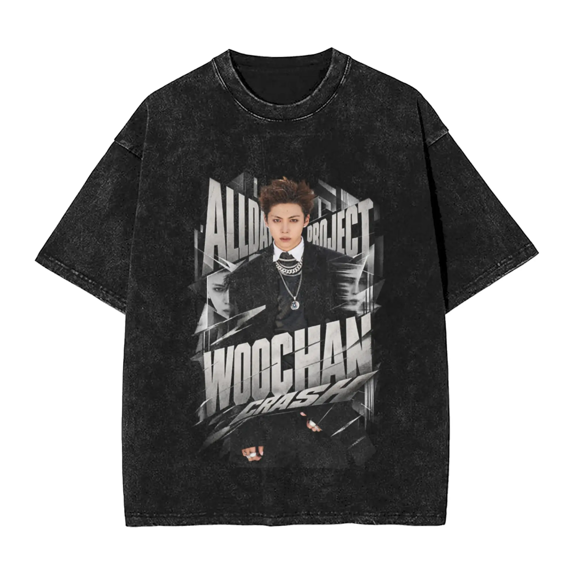 ALLDAY PROJECT Woochan Crash Impact Metal Visual Classic Trendy A T-Shirt Oversized Short Sleeve Men's Women's Cotton Tees Tops