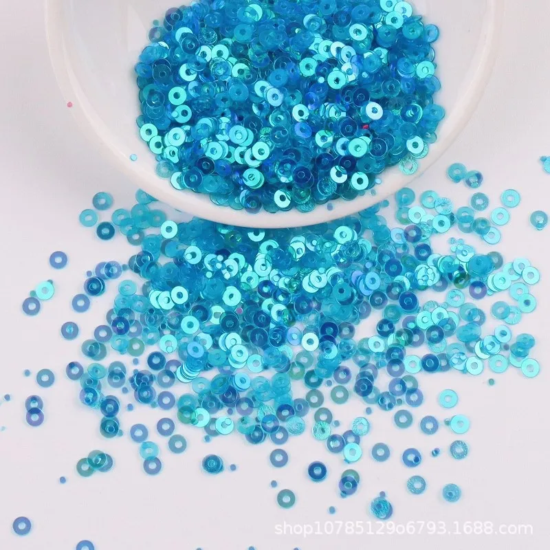 2mm 3mm 4mm Flat Round PVC Austria Sequins Iridescent Transparent Craft Paillettes for DIY Sewing Garment Lentejuelas Para Coser