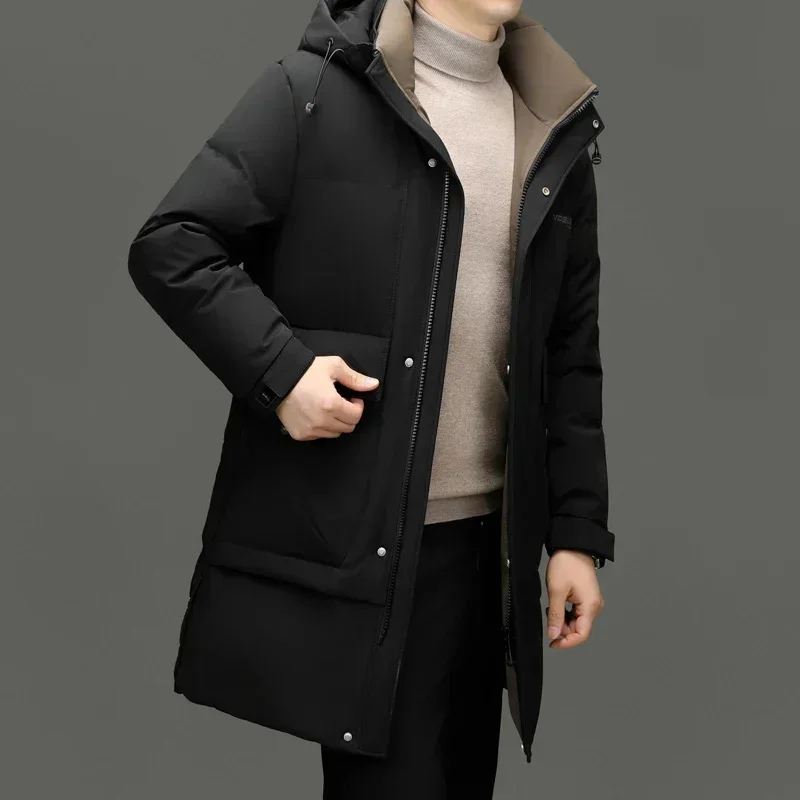 COZOK Milk Silk Long Down Jacket Man Hooded Jackets Designer Clothes Men Duck Lightweight Padded Winter Coat