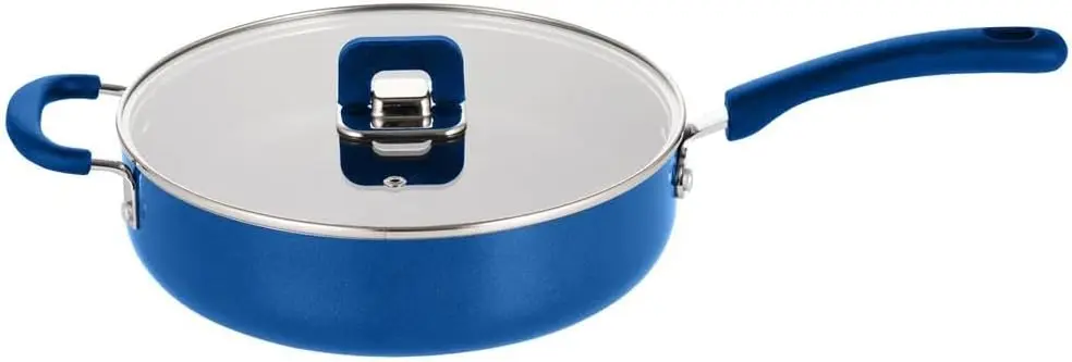 

3.7Qt Saute Pan With Lid - Non-Stick Stylish Kitchen Cookware with Foldable Knob, Works with Model: NCCWSTKBUL (Blue)