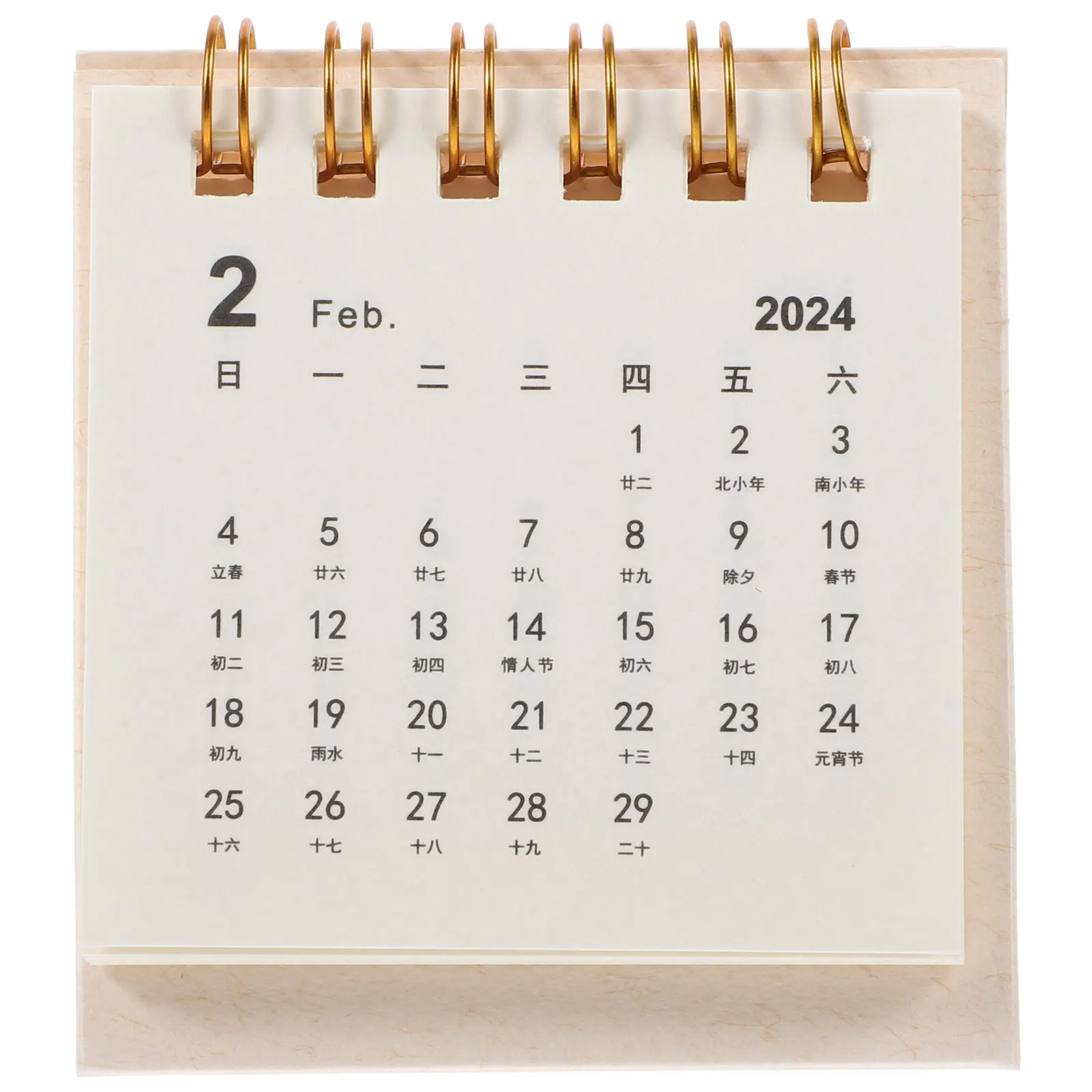 Mini Desk Calendar 2024 Pink Thick Pages Small Standing Office Accessory Home Decor Schedule Planner Desktop