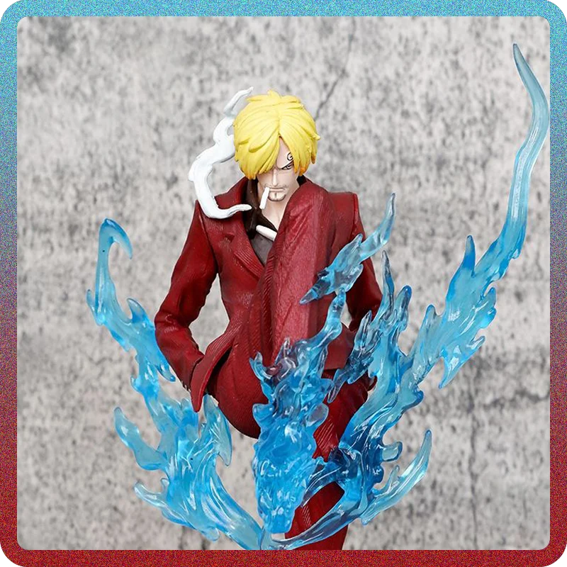 

Волшебный Бог пиратского короля ручной работы, 24 см, Sanji, стоячий пламя, демон, соломенная шляпа, модель трех сил, статуя, украшение, подарок, ПВХ