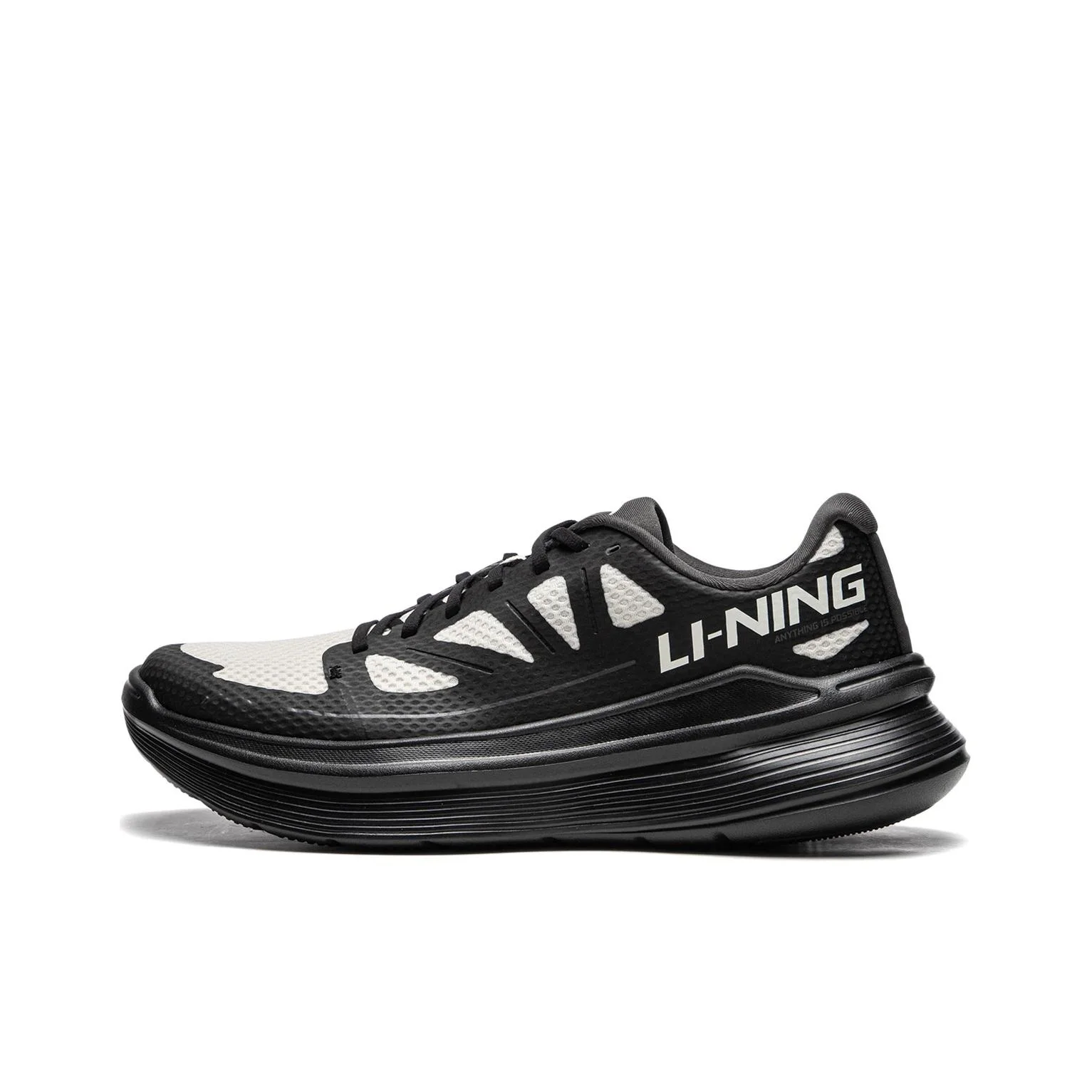 Li Ning Ling Yue Slip Resistant Abrasion Resistant Low top Casual Running Shoes Men's Gray Black ARSU097-5