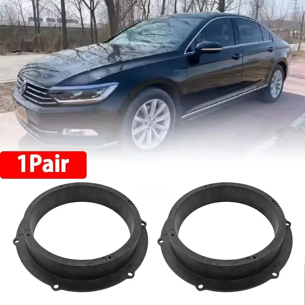 2pcs For VW Beetle CC Golf Jetta Passat Rabbit Black 6.5 inch Car Speaker Mounting Spacer Adaptor Rings for Audi A3 2006-2011