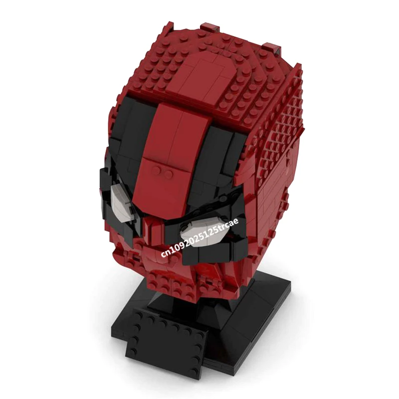 New Hot Famous Hero Movie Moc Character Deapool Helmet Model Building Blocks Diy Creative Ideas Kid Toys Birthday Christmas Gift