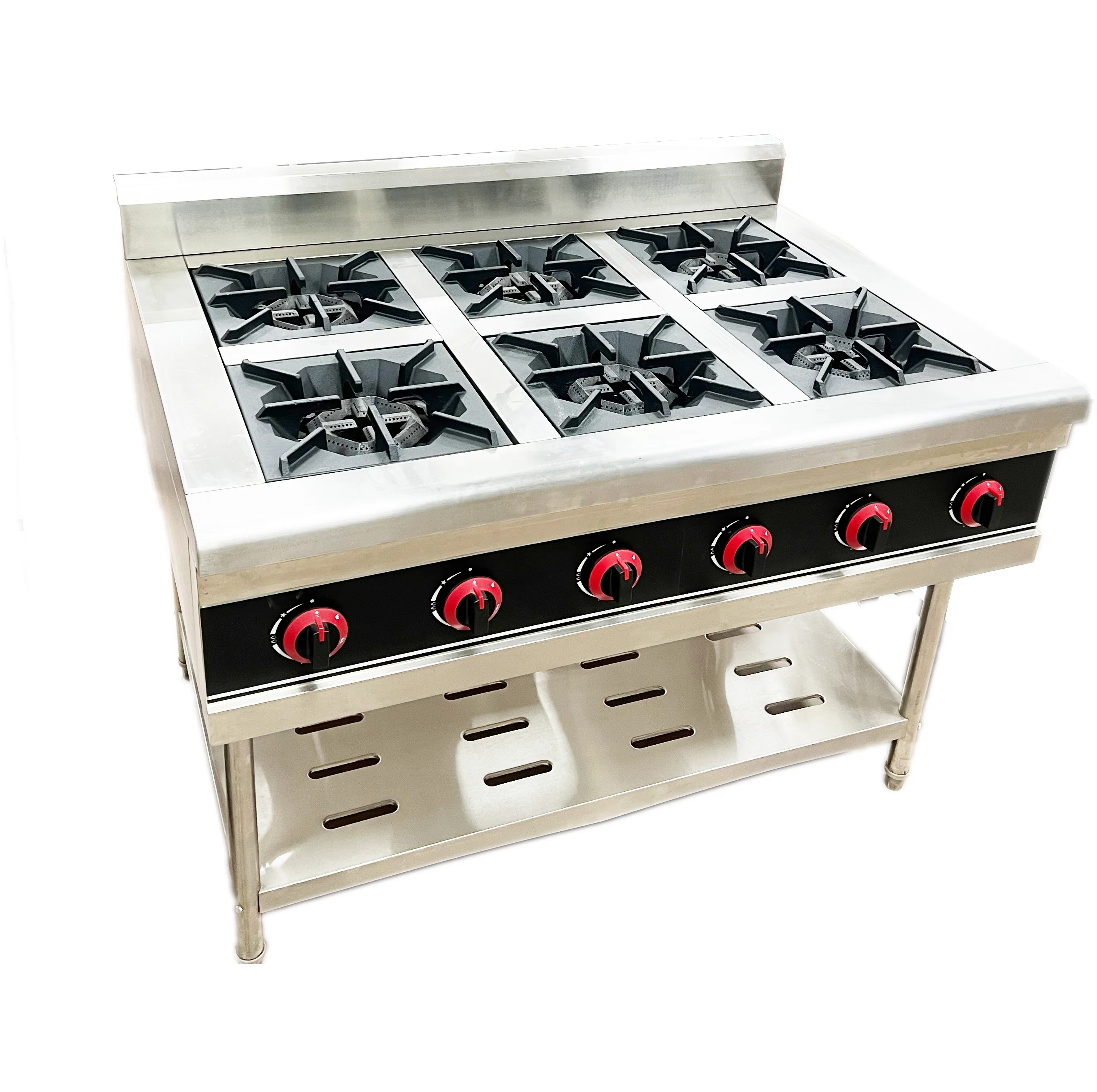 

Commercial 6 Burners Cooktop Gas Stove Hot Plates, Counter Top Stove with 6 Burners Wholesale