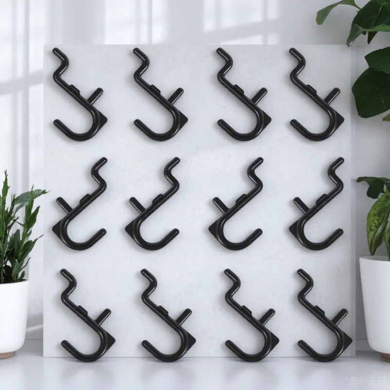 

20pcs Plastic Hooks Pegboard Accessories Tool Kits Black Utility Storage Heavy Duty Garage Organization Multi Functional