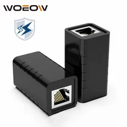 WoeoW RJ45 Connector Cat7/6/5e Ethernet Adapter Female to Female 8P8C Patch Network Extender Extension Wire for Ethernet Cable