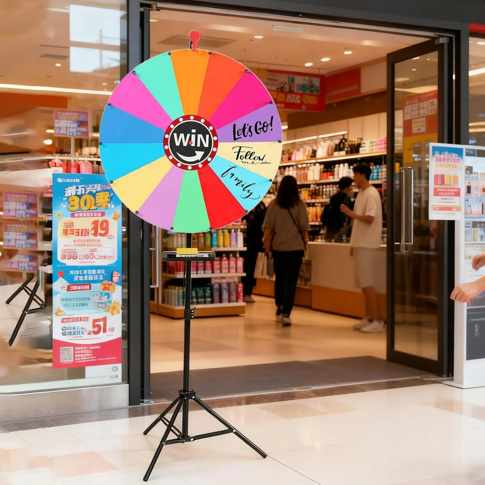 Spin Wheel Adjustable Portable Funny Tool Compact Game Wheel For Birthday Carnival Games Classroom Shopping Event Indoor Outdoor
