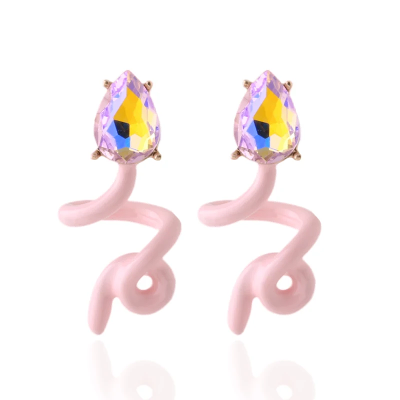 

Y2K Red Earring Zinc alloy paint snake Glass Brinco Ear Oorbellen Multicolor Christmas Charm fashion jewelry wholesale Women