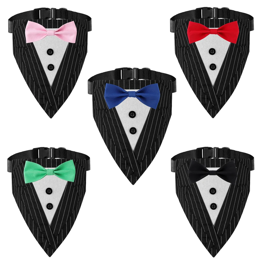 

Новая бандана для собак с галстуком-бабочкой, регулируемый шарф-нагрудник для домашних животных для свадьбы и вечеринки, официальный комплект галстуков для собак для маленьких, средних и больших собак