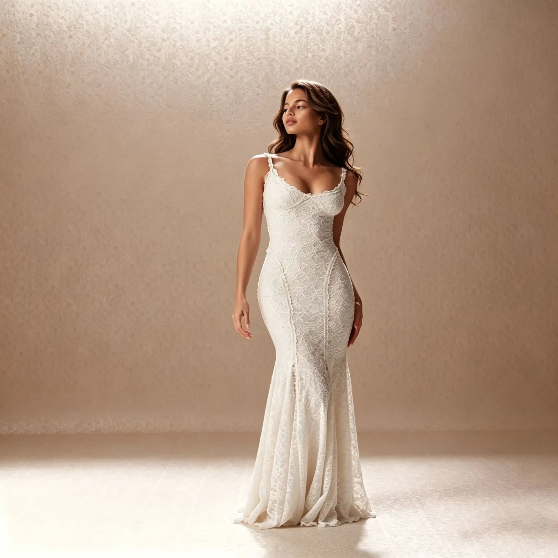 Mingmingxi Elegant Lace Mermaid Maxi Dress Spaghetti Strap Backless Evening Gown for Wedding Party Beach Vacation Dress Women