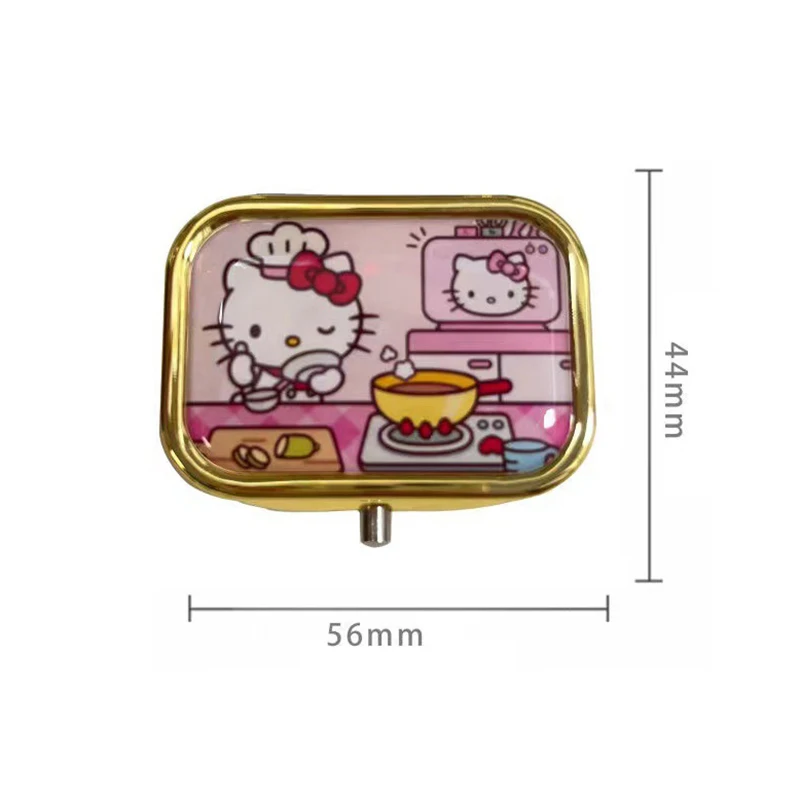 Portable Sanrio Hello Kitty Pill Box Cute Cartoon Pillbox Outdoor Travel Grid Sealed Storage Box