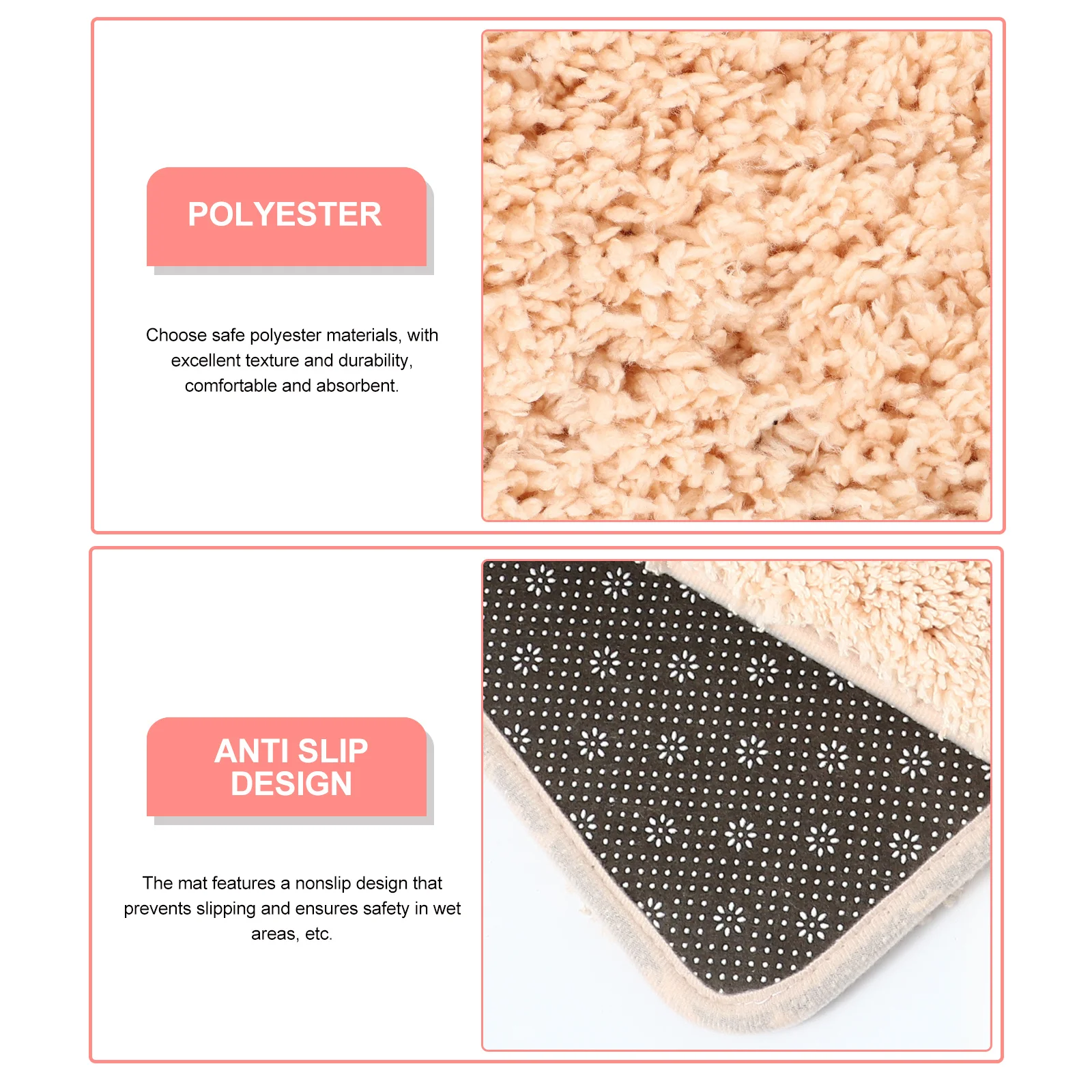 

Bathroom Rug Soft Absorbent Non-Skid Bath Mat Washable Floor Pad for Bathroom Home Soft Bath Rug Shower Mat