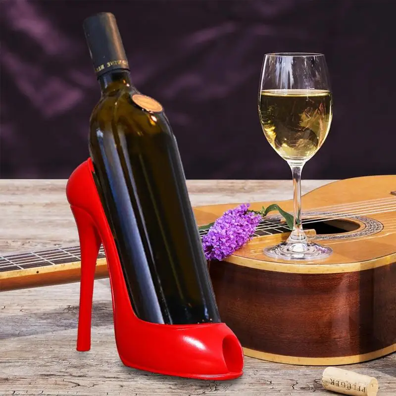 High Heel Shoe Wine Bottle Holder Stylish Wine Rack Basket Accessories High-Heel Statue Sculptures Gifts Basket Accessories