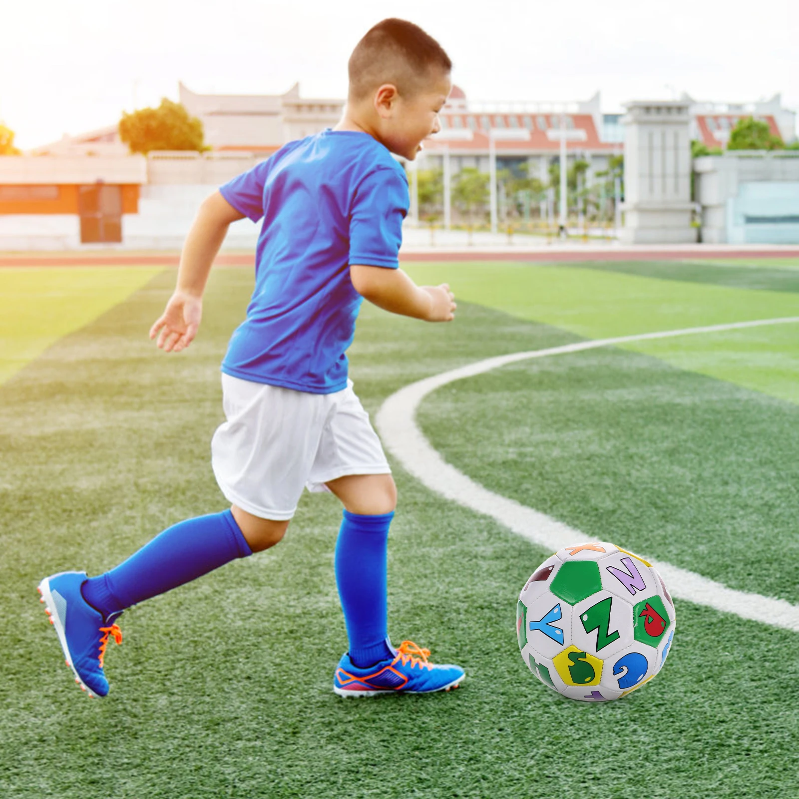 

Children Soccer Ball Size15x15x15cm Soft Toy for Toddler Sports Indoor Play Educational Design Bright Colorful Kids