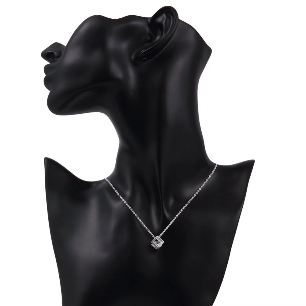 Statement Square Shape Design Necklaces For Women Female Pretty Engagement Chioces Gifts 925 Sterling Silver Jewelry Items image 6