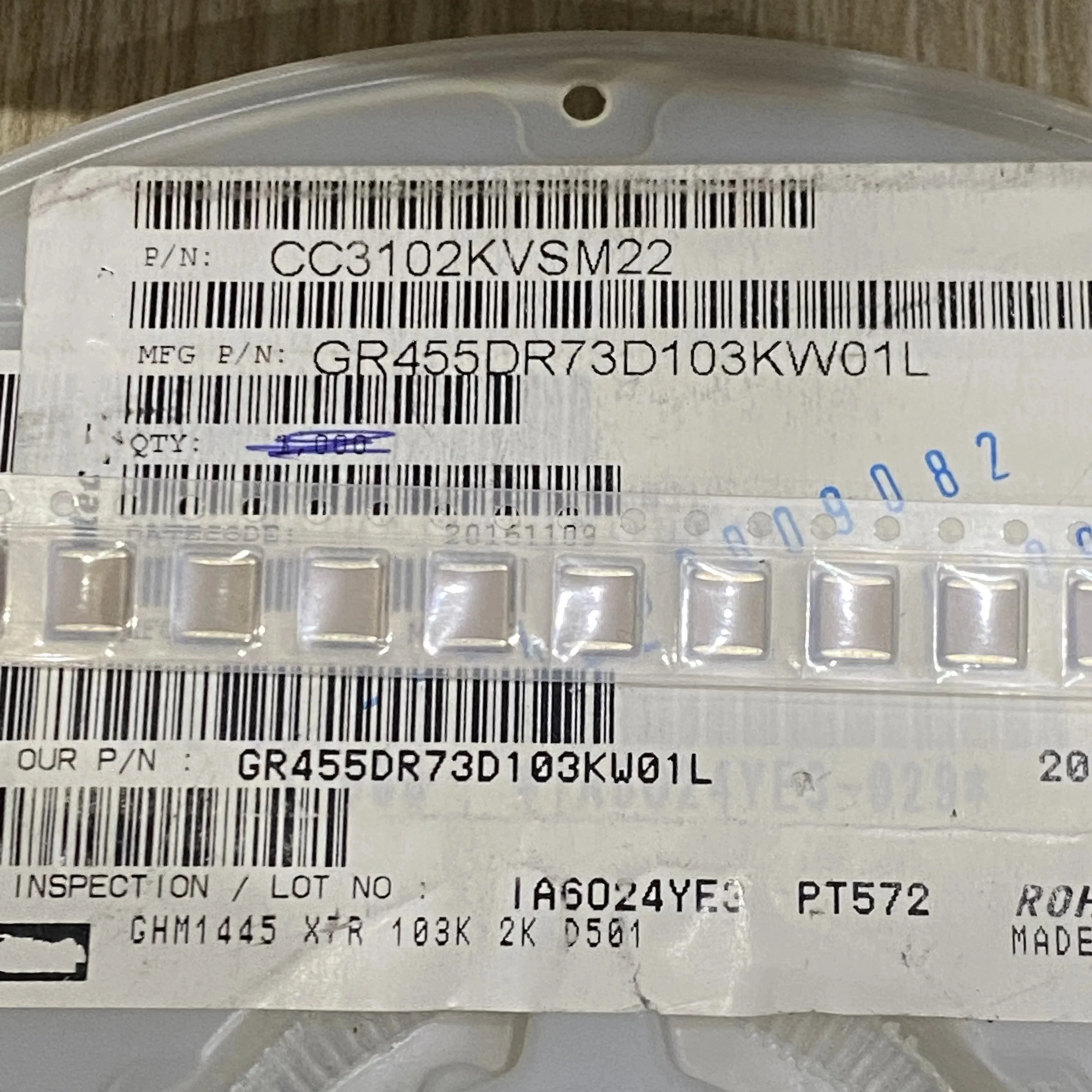 10PCS Brand new original GR455DR73D103KW01L 16+ SMD